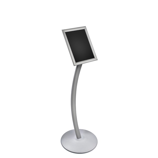 8.5"W x 11"H Snap-Frame Sign holder W/ Curved Metal Stand
